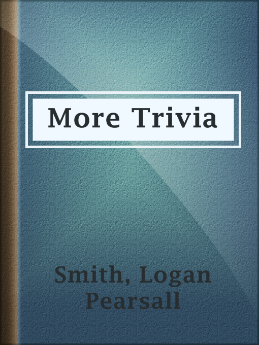 Cover image for More Trivia